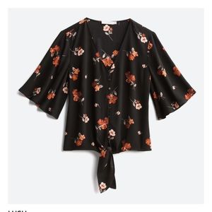 LUSH Krisantha Tie Front Blouse, with buttons